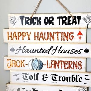 Halloween sign Trick or Treat. New no tag